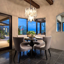 Murano Glass White Petals Chandelier