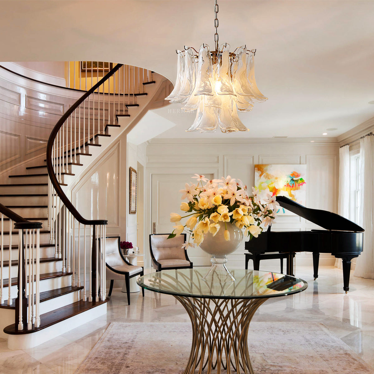 Murano Glass Petals Chandelier