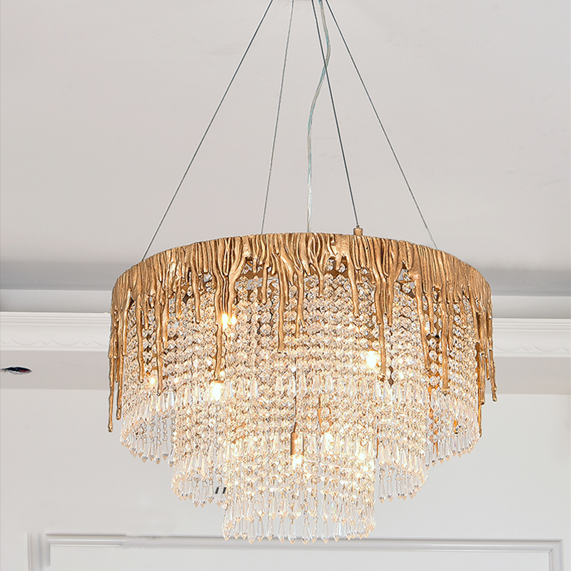 Round Multiple Tier Crystal Chandelier