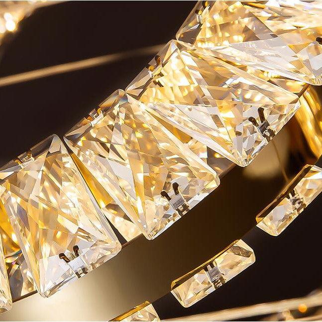 Modern Multi Gold Donuts Shape Crystal Chandelier Ring Round Light Fixture for Foyer Staircase/ Living Room/ Bar/ Hotel Lobby/ Entryway/ LOFT Secondary image