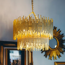 Althely Brass 8 Lights  2-Tier Chandelier