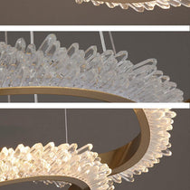 Staircase Quartz Modern Crystal Ring Chandelier