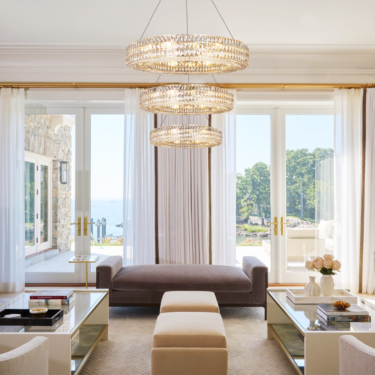 Aster Halo Crystal Multi-Tier Ring Chandelier