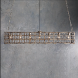 Exquisite La Cage 50" Rectangular Chandelier in Silver - CasaraHouse