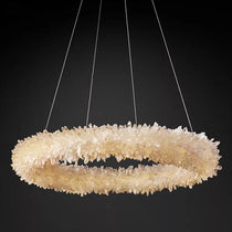 Cervine Quartz Stone Primary Crystal Round Chandelier