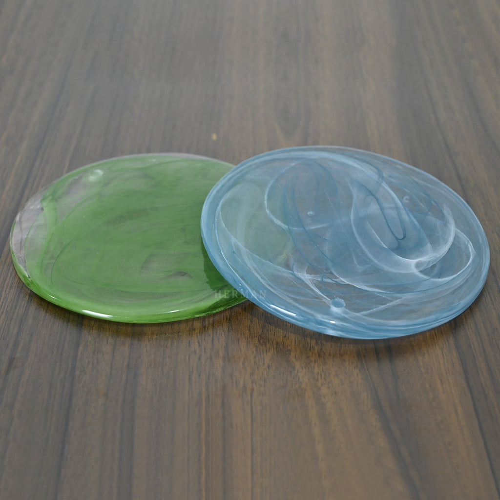 Murano Glass Blue Disks Chandelier