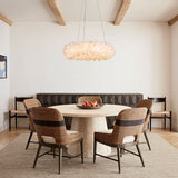 Premium 24-47 Inch Round Clear Geode Quartz Crystal Ring Pendant Light Modern Chandelier for Living Room - CasaraHouse
