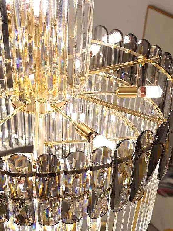 Luxury Extra Large Foyer Spiral Staircase Chandelier Long Crystal Ceiling Light Fixture For Living Room Hall Entrance Secondary image