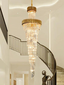 Spiral Crystal Chandelier For Foyer/ Staircase