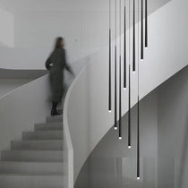 Minimalist Modern Conical Long Chandelier for Dining  Living Room Ceiling Duplex Spiral Staircase