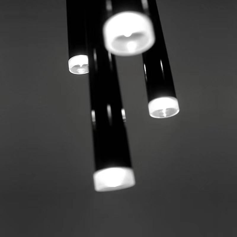 Minimalist Modern Conical Long Chandelier for Dining  Living Room Ceiling Duplex Spiral Staircase