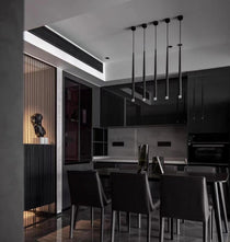 Minimalist Modern Conical Long Chandelier for Dining  Living Room Ceiling Duplex Spiral Staircase