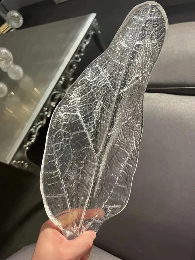 Artistic Bionic Resin Leaves Branch Chandelier
