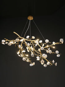 Ceramics Flower Branch Chandelier For Living Dining Room