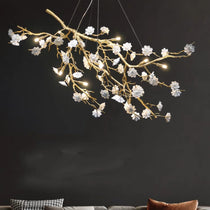 Ceramics Flower Branch Chandelier For Living Dining Room