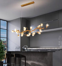 Modern Art Extra Large Branch Style Chandelier with Clear Bubble Glass Eggs for Dining Room and Living Room
