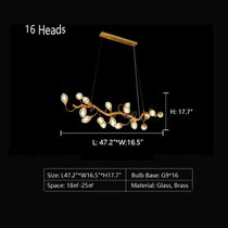 Modern Art Extra Large Branch Style Chandelier with Clear Bubble Glass Eggs for Dining Room and Living Room