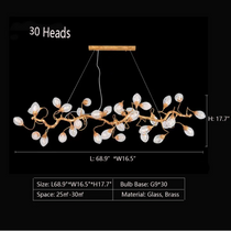 Modern Art Extra Large Branch Style Chandelier with Clear Bubble Glass Eggs for Dining Room and Living Room