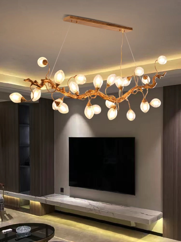 Modern Art Extra Large Branch Style Chandelier with Clear Bubble Glass Eggs for Dining Room and Living Room Secondary image