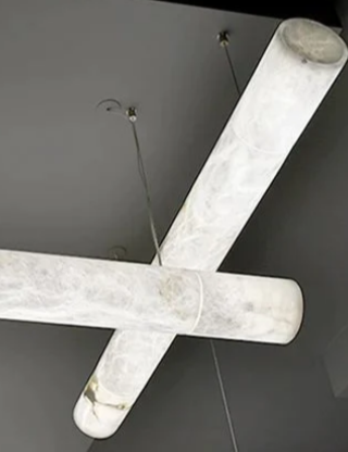 Alabaster Cylindrical Chandelier 47.2"