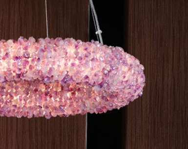 Cervine Quartz Stone Purple Primary Crystal  Round Chandelier 20.5" 28.3" 36.2" 44"