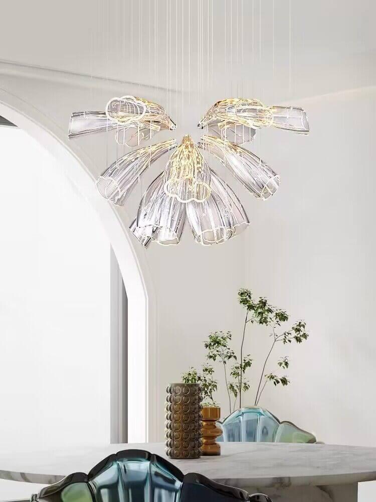 Glass Lotus Chandelier Secondary image