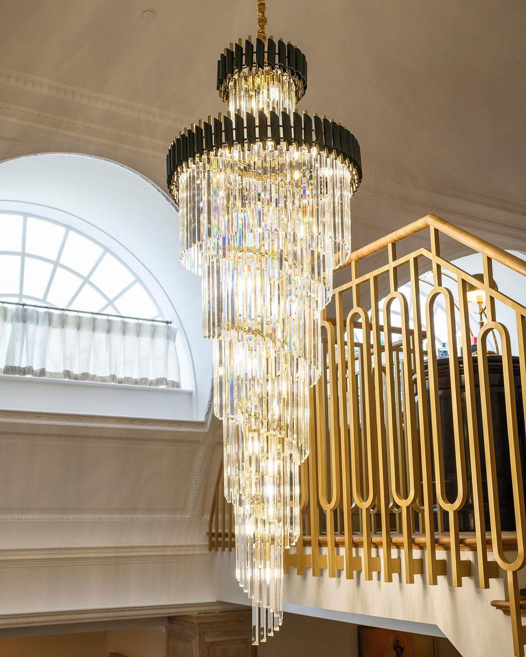 Spiral Crystal Chandelier For Foyer/ Staircase