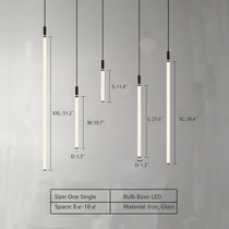Nordic Fashion Minimalist Black Straight Pendant Chandelier for Bedside/Staircase/Loft/Duplex
