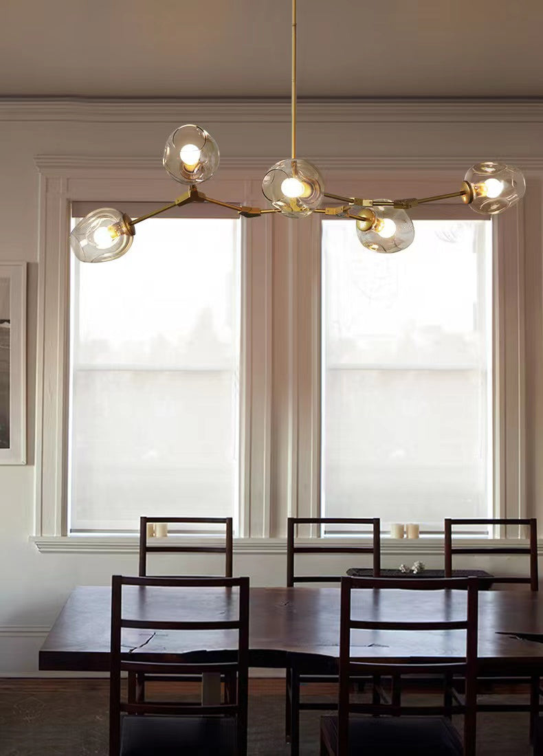 Modern Industrial Branch Chandelier with Multiple Glass Pendants Extra Large for Living or Dining Room Secondary image