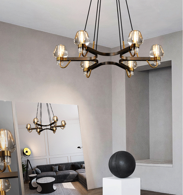 Post-modern Light Luxury Full Brass Chandelier for Living Room/Bedroom