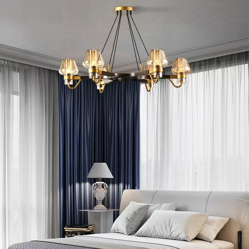 Post-modern Light Luxury Full Brass Chandelier for Living Room/Bedroom