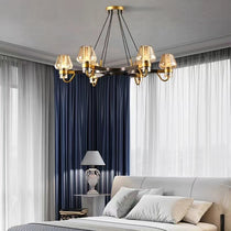 Post-modern Light Luxury Full Brass Chandelier for Living Room/Bedroom