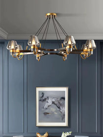 Post-modern Light Luxury Full Brass Chandelier for Living Room/Bedroom
