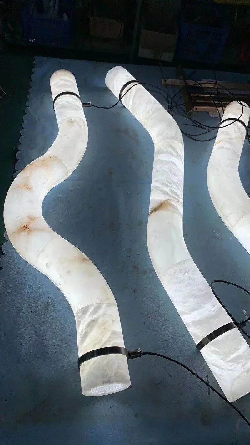 Glacera Simplicity Alabaster Curved Chandelier Secondary image
