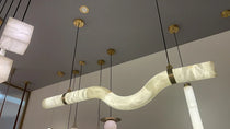 Glacera Simplicity Alabaster Curved Chandelier