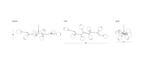 Modern Sputnik Smoky Gray/Amber Glass Branch Chandelier for Kitchen Island/Dining Room