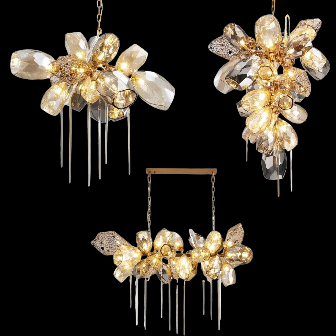 Glass Chandelier Italian Light Luxury Light Fixture for Dining Room/Living Room