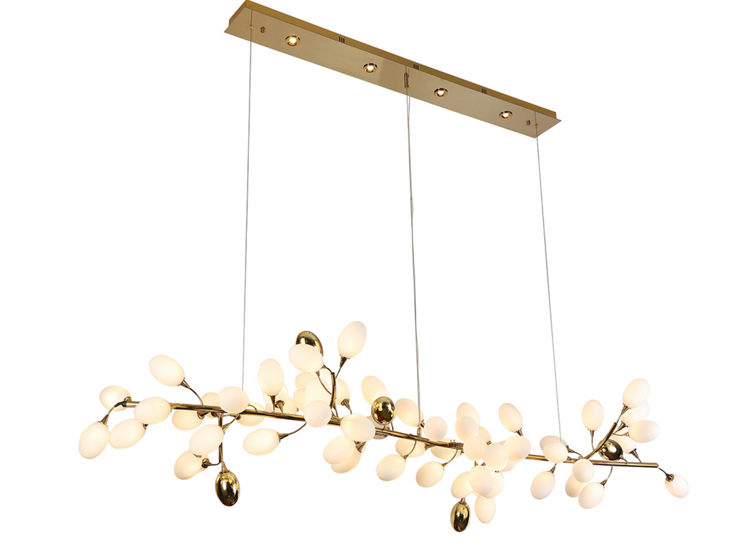 Art Grape Chandelier Pure White Nordic Ring and Linear Design