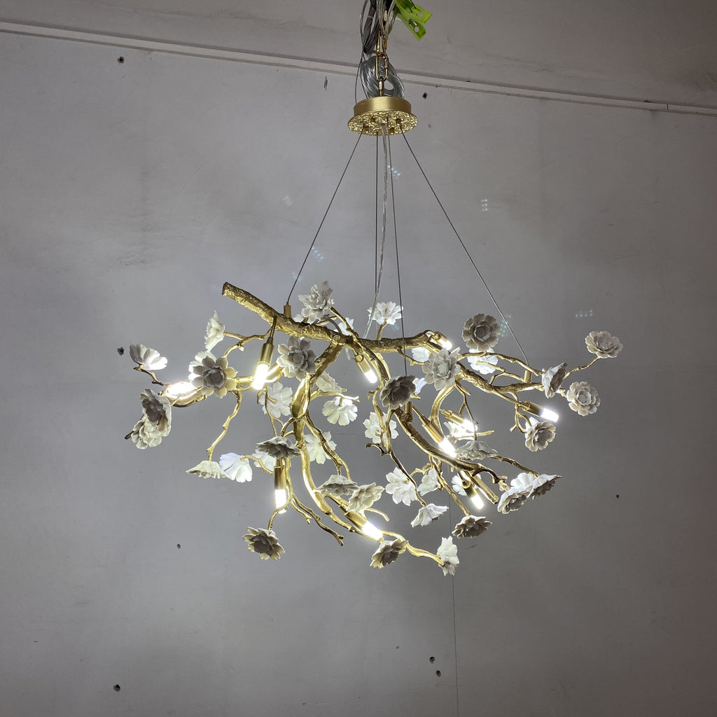 Ceramics Flower Branch Chandelier For Living Dining Room