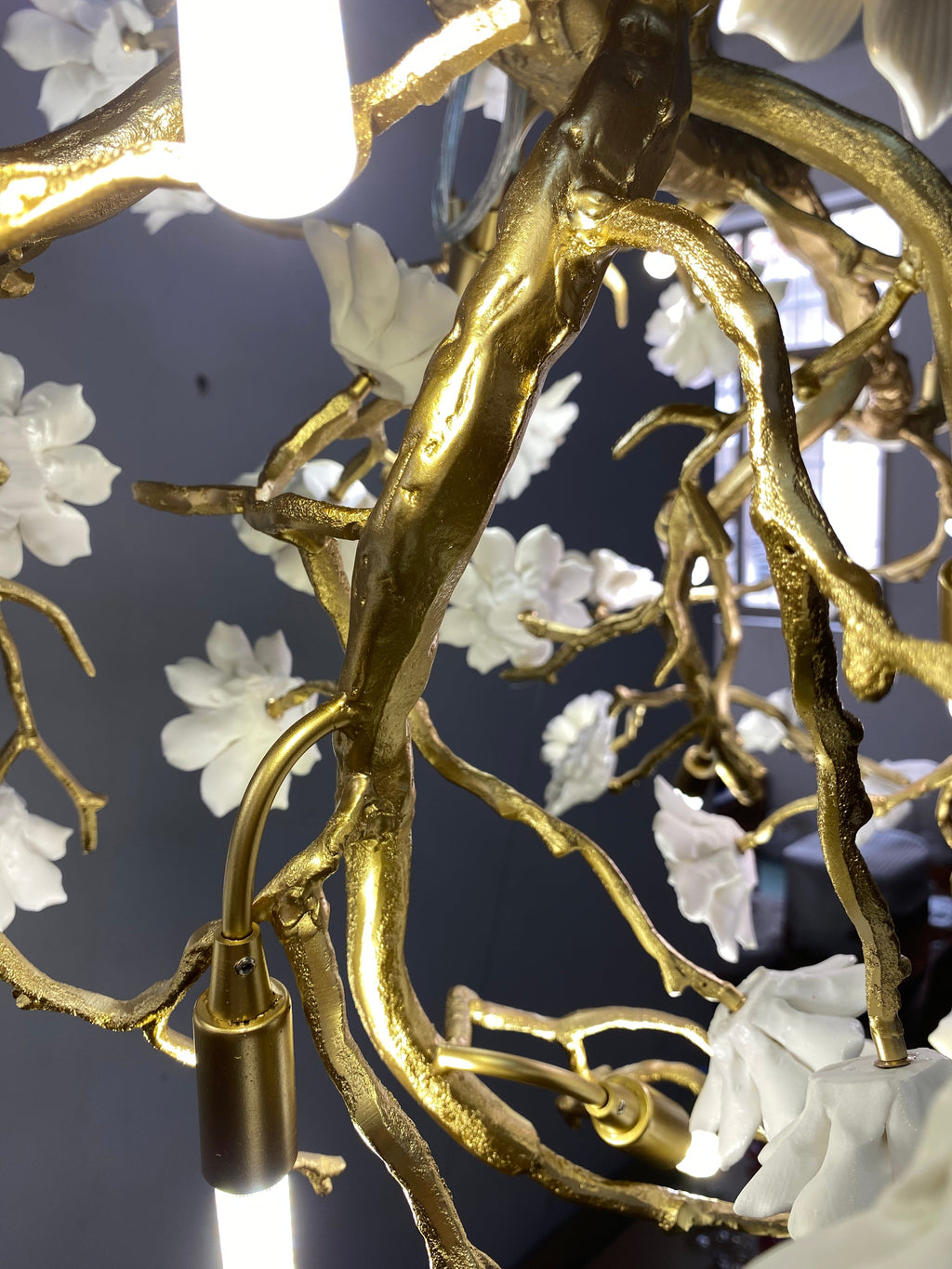 Ceramics Flower Branch Chandelier For Living Dining Room