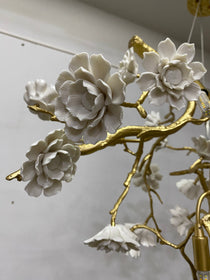 Ceramics Flower Branch Chandelier For Living Dining Room