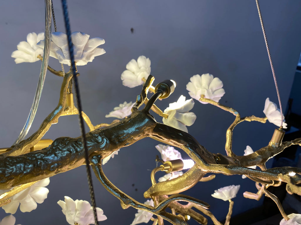 Ceramics Flower Branch Chandelier For Living Dining Room