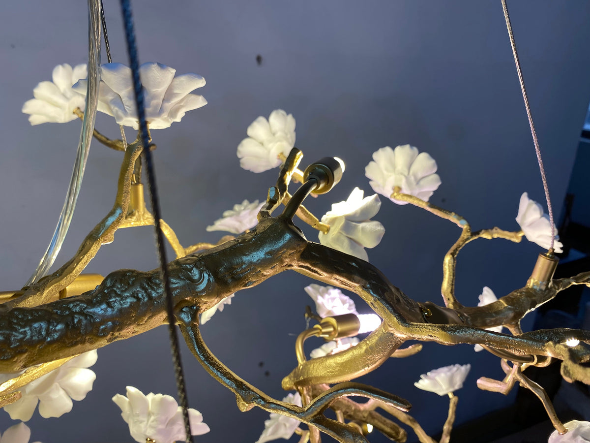 Ceramics Flower Branch Chandelier For Living Dining Room