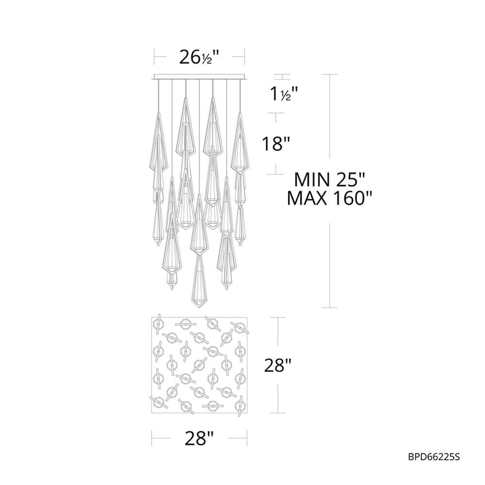 Schobek Crystal Linear Chandelier 25 Light