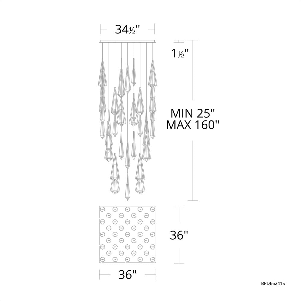 Schobek Crystal Linear Chandelier 40 Light