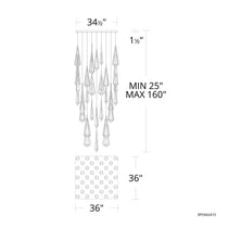 Schobek Crystal Linear Chandelier 40 Light