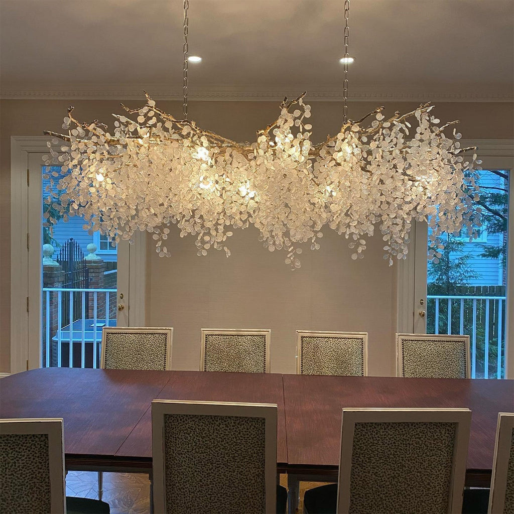 Shiro Branch Clear Crystal Brass Chandelier