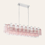 Modern Addis Murano Glass Linear Chandelier 51" - CasaraHouse