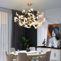 Ceramics Brass Round Branch Chandelier