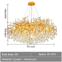Raindrop Crystal Stunning Tree Branch Crystal Chandelier For Living Dining Room